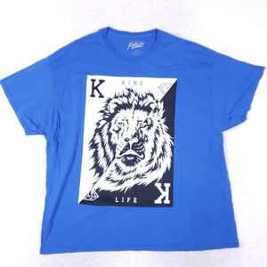 Popular Poison Lion King Life T Shirt 3XL Blue Graphic Streetwear Hip Hop Tee